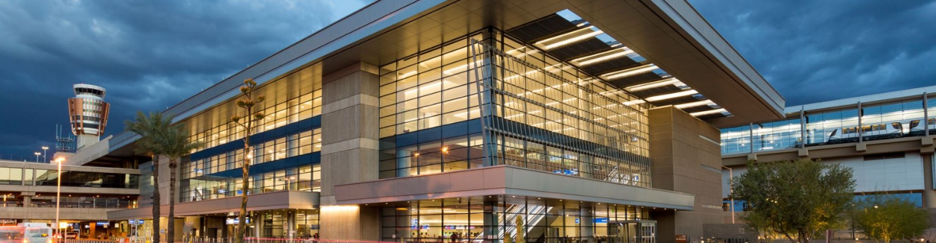 Sunset over Phoenix Sky Harbor Intl Airport area