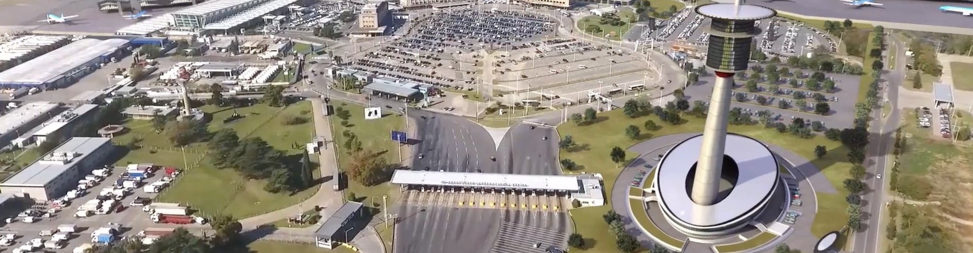 Hotel shuttle bus at Ministro Pistarini Airport, AR