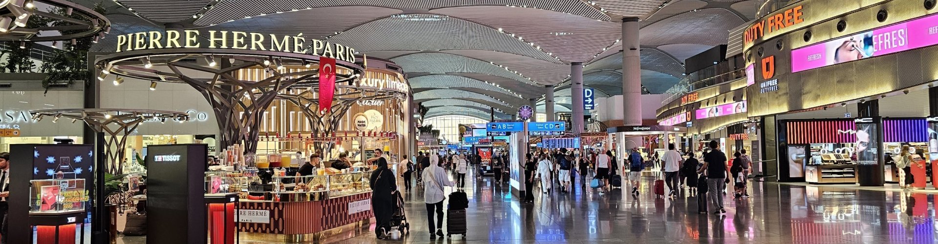 View of Istanbul Airport at sunset