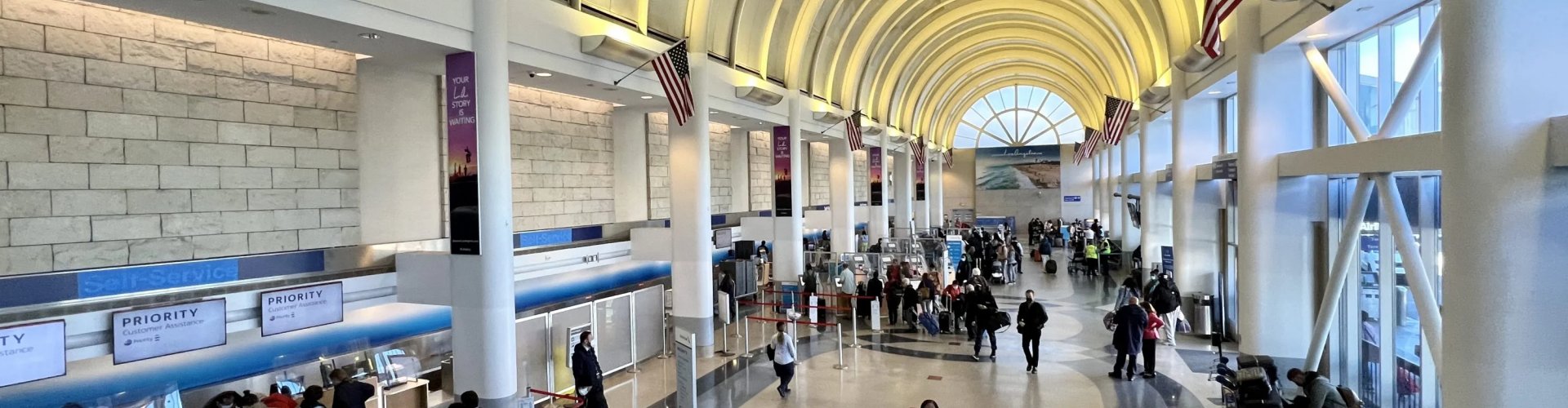 Arrivals hall at Los Angeles Airport, CA, US