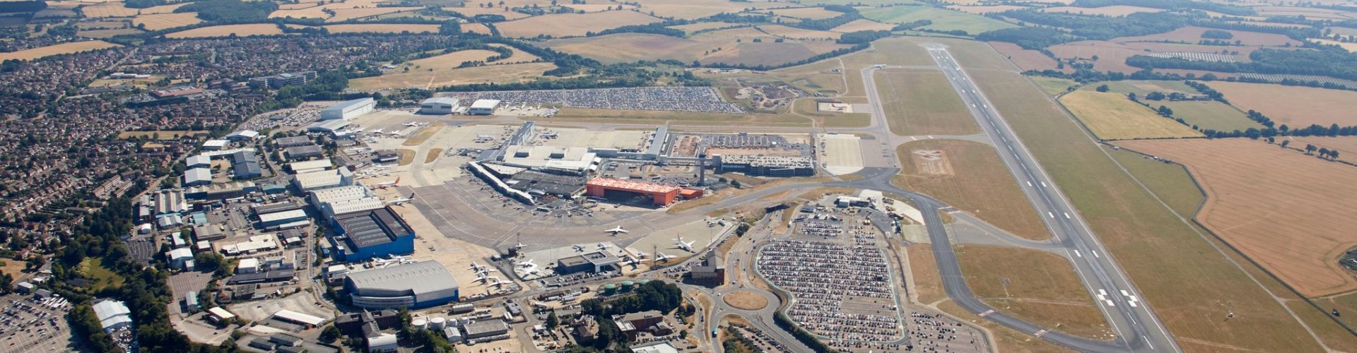 Arrivals hall at Luton Airport, UK