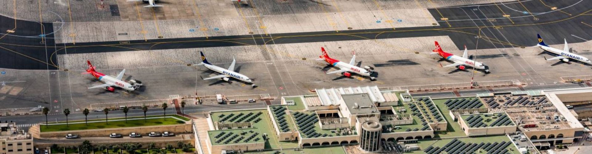 Sunset view from Malta Intl Airport hotel rooftop