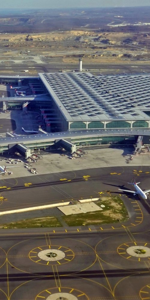 Hotel shuttle waiting outside Istanbul Airport